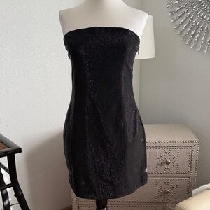 Forever 21 Elegant Black beaded Strapless Dress M